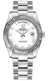 Rolex Day-Date 36 Silver Roman Numeral Dial Gold Watch 118239-0088