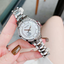Load image into Gallery viewer, Bulova Crystal Silver Dial Silver Steel Strap Watch for Women - 96L226