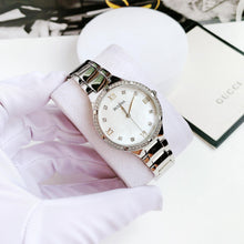 Load image into Gallery viewer, Bulova Crystal Collection Mother of Pearl Dial Silver Steel Strap Watch for Women - 96L263