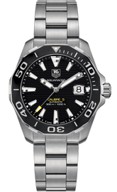 Tag Heuer Aquaracer Automatic Black Dial Silver Steel Strap Watch for Men - WAY211A.BA0928