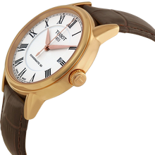 Load image into Gallery viewer, Tissot T Classic Carson Powermatic 80 White Dial Brown Leather Strap Watch for Men - T085.407.36.013.00