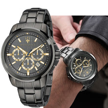 Load image into Gallery viewer, Maserati Successo Chronograph Gray Dial Gray Steel Strap Watch For Men - R8873621007