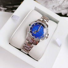 Load image into Gallery viewer, Bulova Crystal Collection Blue Mother of Pearl Dial Silver Steel Strap Watch for Women - 96L238