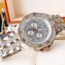 Load image into Gallery viewer, Bulova Octova Crystal Silver Dial Two Tone Steel Strap Watch for Men - 98C133