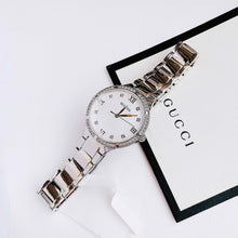 Load image into Gallery viewer, Bulova Crystal Collection Mother of Pearl Dial Silver Steel Strap Watch for Women - 96L263