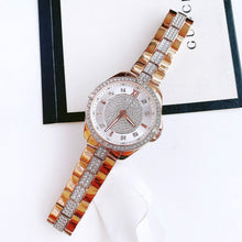 Load image into Gallery viewer, Bulova Crystal Collection Silver Dial Rose Gold Steel Strap Watch for Women - 98L229