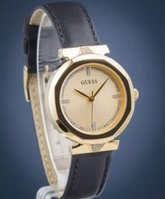 Load image into Gallery viewer, Guess Rumour Quartz Gold Dial Black Leather Strap Watch For Women - GW0689L2