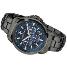 Load image into Gallery viewer, Maserati Successo Chronograph Blue Dial Black Steel Strap Watch For Men - R8873621005