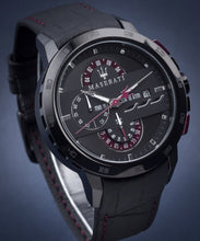 Load image into Gallery viewer, Maserati Ingegno Chronograph Black Dial Black Leather Strap Watch For Men - R8871619003
