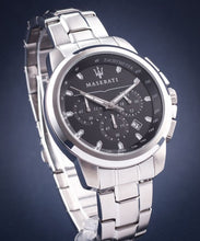 Load image into Gallery viewer, Maserati Successo Chronograph Black Dial Silver Steel Strap Watch For Men - R8873621001