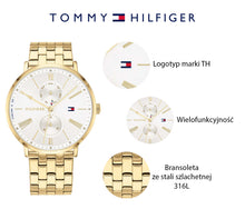 Load image into Gallery viewer, Tommy Hilfiger Jenna Quartz White Dial Gold Steel Strap Watch for Women - 1782069